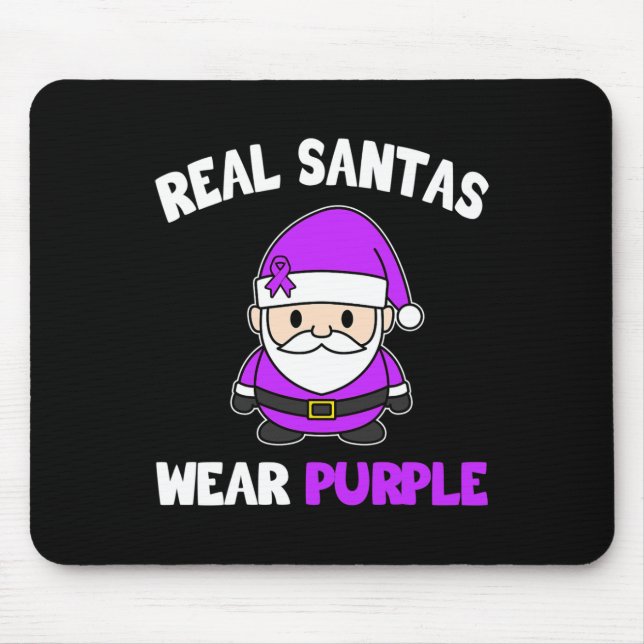 Epilepsy Real Santas Wear Purple Awareness Support Mouse Pad (Front)