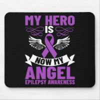 Epilepsy Ribbon My Hero Is Now My Angel Epilepsy A