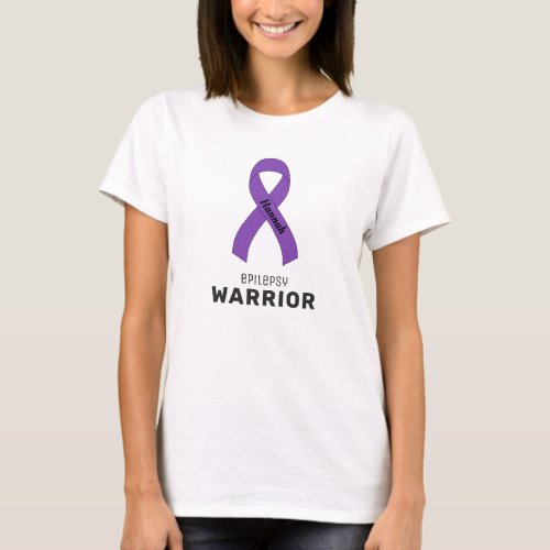 Epilepsy Ribbon White T_Shirt