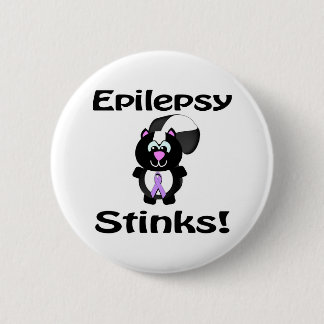 Epilepsy Stinks Skunk Awareness Design Pinback Button