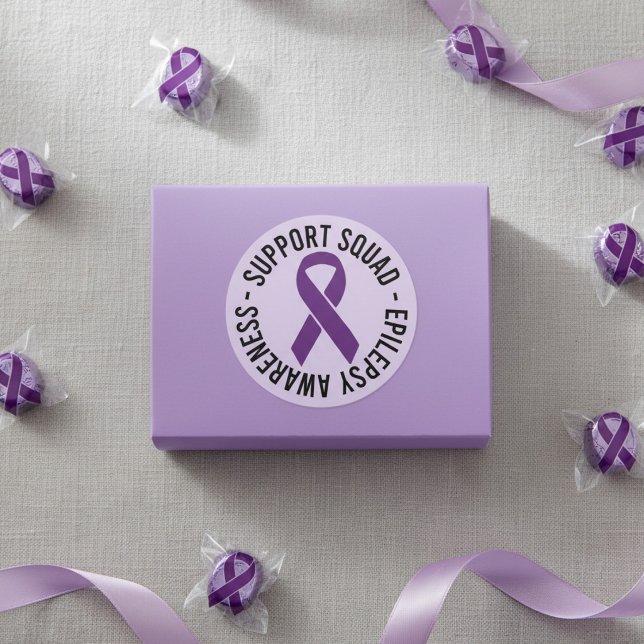Epilepsy Support Squad Awareness Gift Classic Round Sticker (Creator Uploaded)