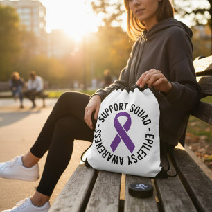 Epilepsy Support Squad Awareness Gift Drawstring Bag