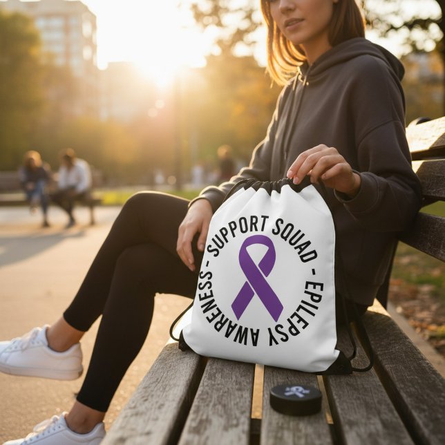 Epilepsy Support Squad Awareness Gift Drawstring Bag (Creator Uploaded)