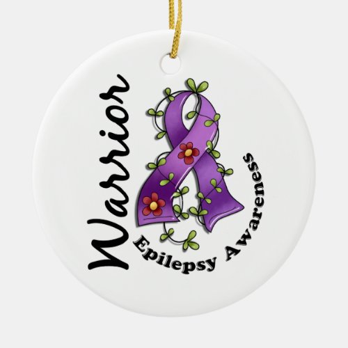Epilepsy Warrior 15 Ceramic Ornament