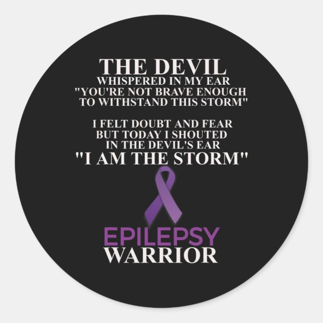 Epilepsy Warrior Awareness Christian Faith  Classic Round Sticker (Front)