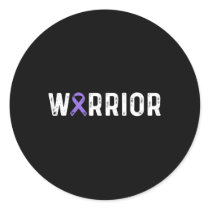 Epilepsy Warrior Awareness Purple Ribbon Men and W Classic Round Sticker