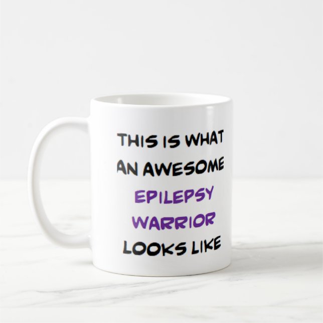 epilepsy warrior, awesome coffee mug (Left)
