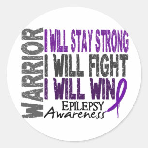 Epilepsy Warrior Classic Round Sticker