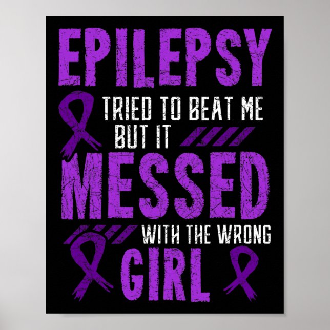 Epilepsy Warrior Day Epileptic Girl Purple Survivo Poster (Front)