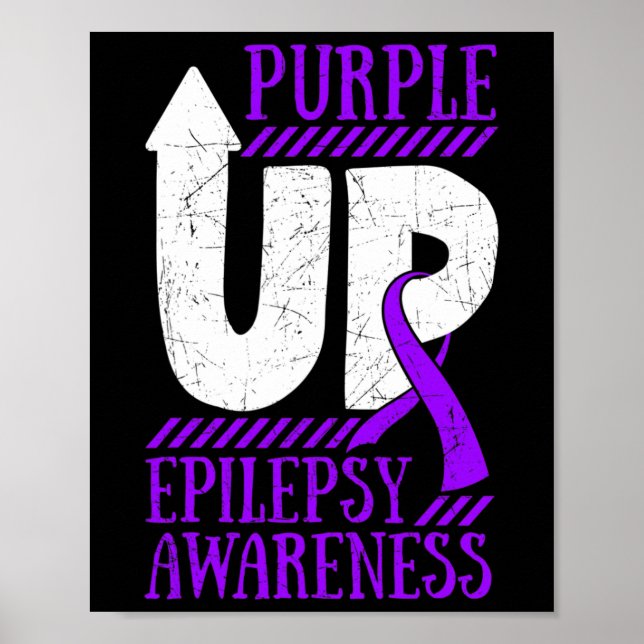 Epilepsy Warrior Day Epileptic Ribbon Epilepsia Pu Poster (Front)