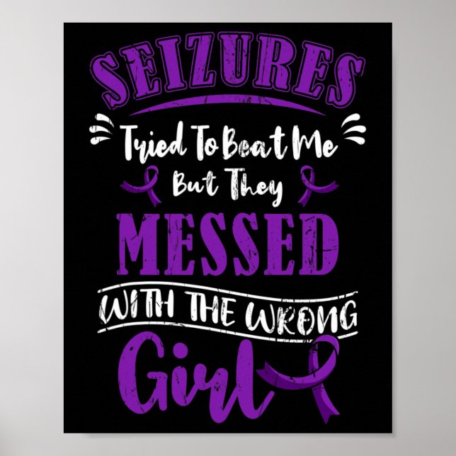 Epilepsy Warrior Epileptic Girl Seizure Disorder A Poster (Front)