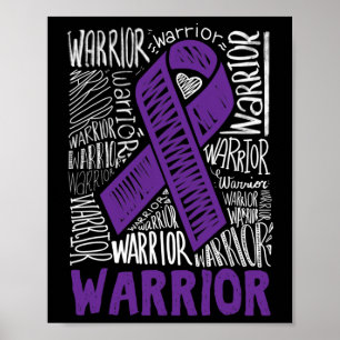 Epilepsy Warrior Family Support Gift Purple Ribbon Poster
