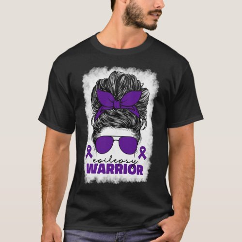 Epilepsy Warrior For Women Mom Purple Epilepsy Awa T_Shirt