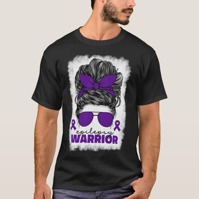 Epilepsy Warrior For Women Mom Purple Epilepsy Awa T-Shirt (Front)