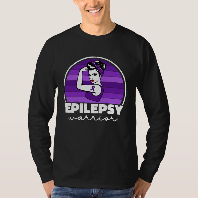 Epilepsy Warrior For Women Mom Purple Epilepsy Awa T-Shirt (Front)