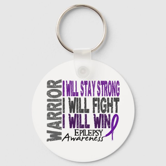 Epilepsy Warrior Keychain (Front)