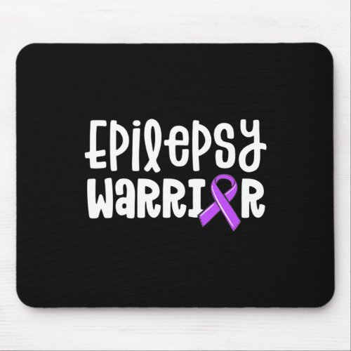 Epilepsy Warrior  Kids Purple Ribbon Awareness Wom Mouse Pad