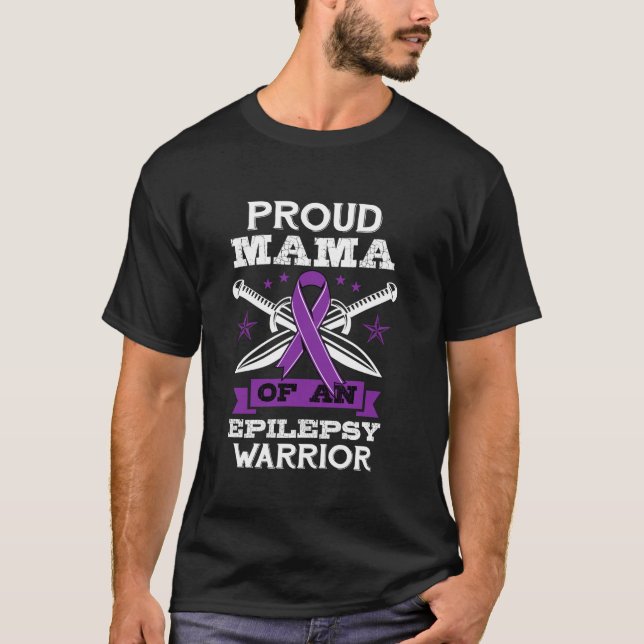 Epilepsy Warrior Mama Epileptic Sezure Disorder Ad T-Shirt (Front)
