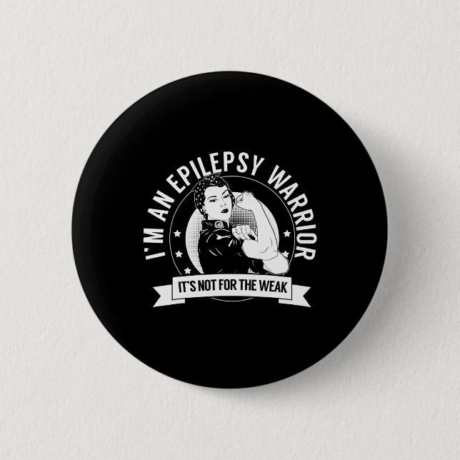 Epilepsy Warrior Nftw - Epilepsy Awareness  Button (Front)