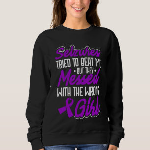 Epilepsy Warrior Purple Ribbon Epilepsy Awareness Sweatshirt