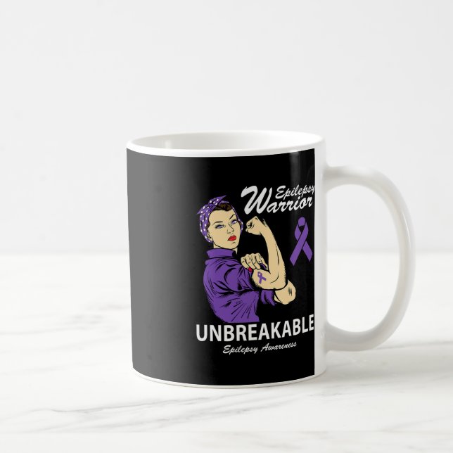 Epilepsy Warrior Unbreakable Epilepsy Awareness Gi Coffee Mug (Right)