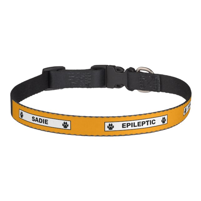 Epileptic Dog Alert Pet Epilepsy Warning Orange Collar (Front)