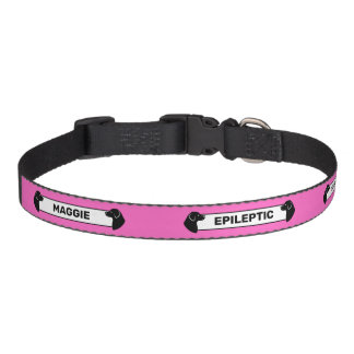 Epileptic Dog - Black Dog Silhouettes - Pink Pet Collar
