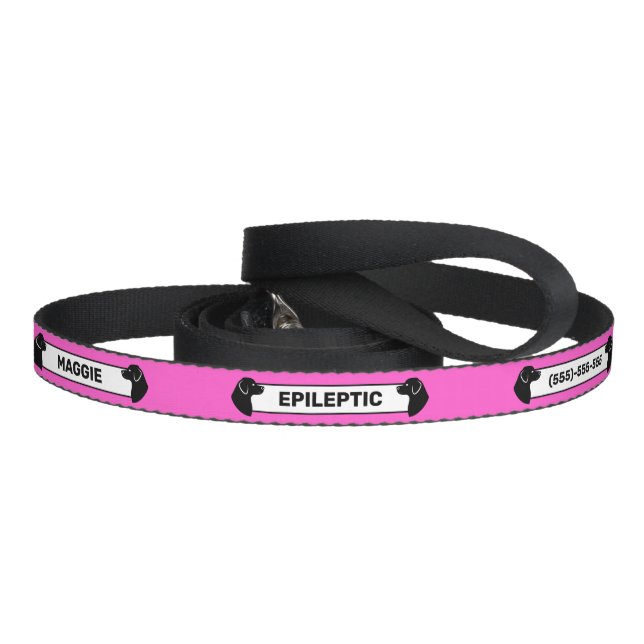 Epileptic Dog - Black Dog Silhouettes - Pink Pet Leash (Handle)