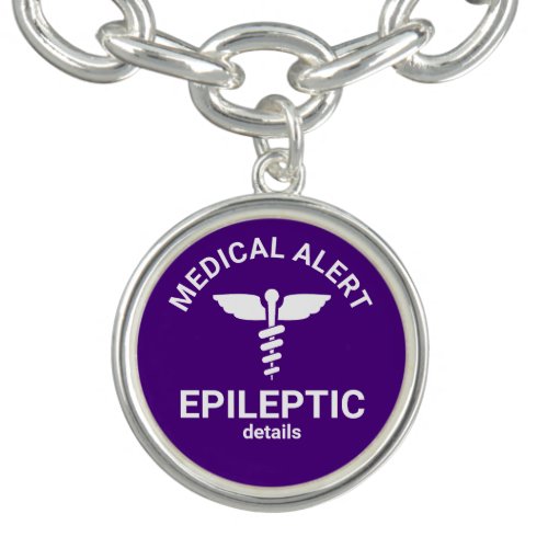 Epileptic Purple Medical Alert Bracelet