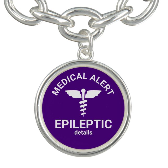 Epileptic Purple Medical Alert Bracelet (Design)