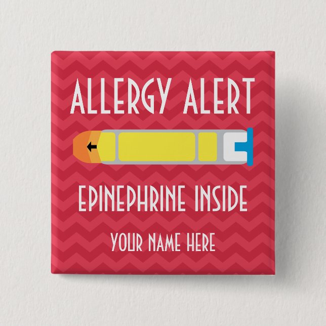 Epinephrine Allergy Alert Button (Front)