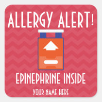 Epinephrine Allergy Alert Stickers