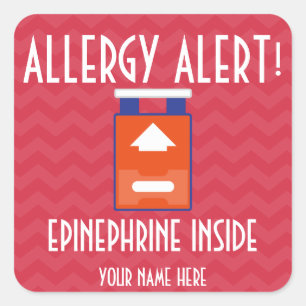 Epinephrine Allergy Alert Stickers