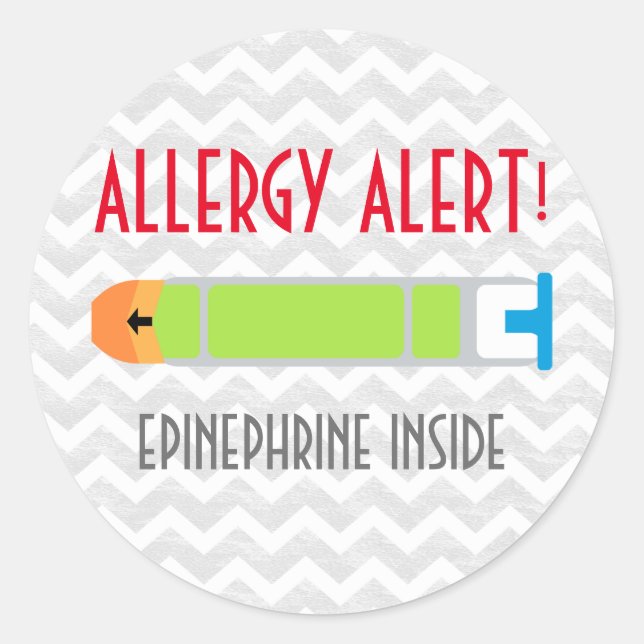 Epinephrine Allergy Alert Stickers (Front)