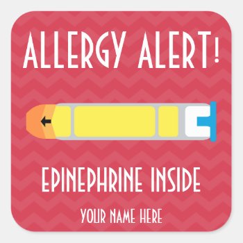 Epinephrine Allergy Alert Stickers by LilAllergyAdvocates at Zazzle