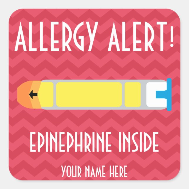 Epinephrine Allergy Alert Stickers (Front)