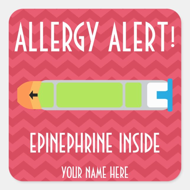 Epinephrine Allergy Alert Stickers (Front)