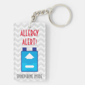 Epinephrine Inside Allergy Alert Kids Personalized Keychain (Back)