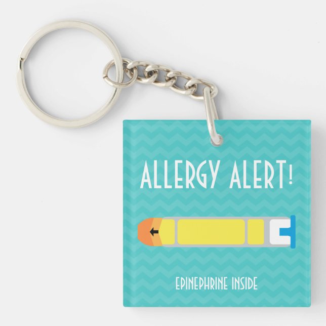 Epinephrine Inside Allergy Alert Kids Personalized Keychain (Front)