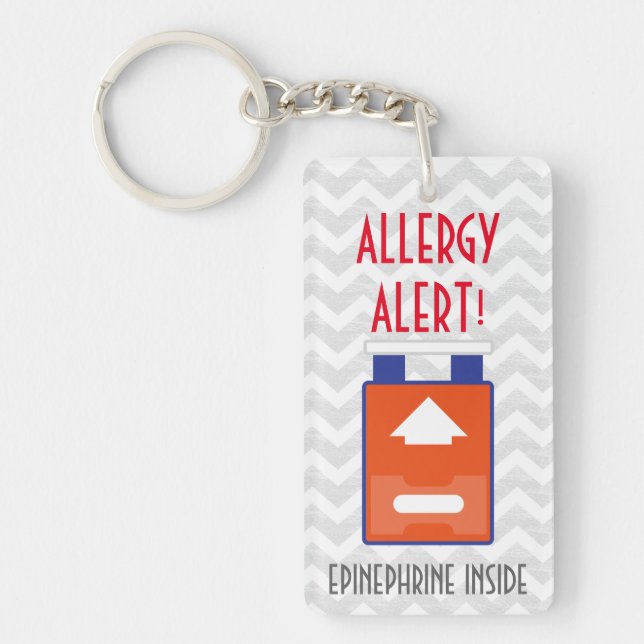 Epinephrine Inside Allergy Alert Kids Personalized Keychain (Front)