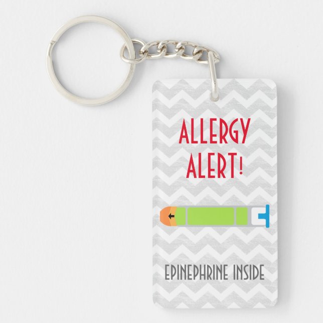 Epinephrine Inside Allergy Alert Kids Personalized Keychain (Front)