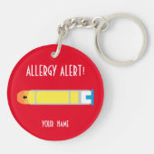 Epinephrine Inside Allergy Alert Personalized Kids Keychain (Back)