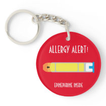 Epinephrine Inside Allergy Alert Personalized Kids Keychain