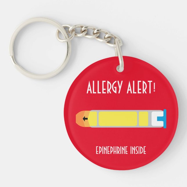 Epinephrine Inside Allergy Alert Personalized Kids Keychain (Front)