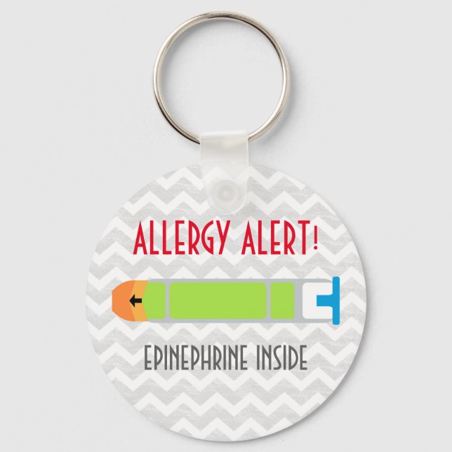 Epinephrine Medicine Kids Personalized Allergy Keychain (Front)