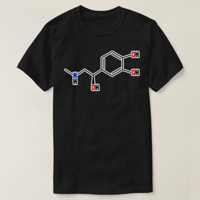 Epinephrine Molecular Structure T-Shirt (Design Front)