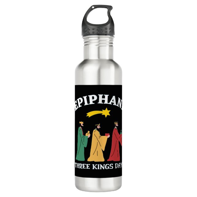 Epiphani Three Kings Day Stainless Steel Water Bottle (Front)