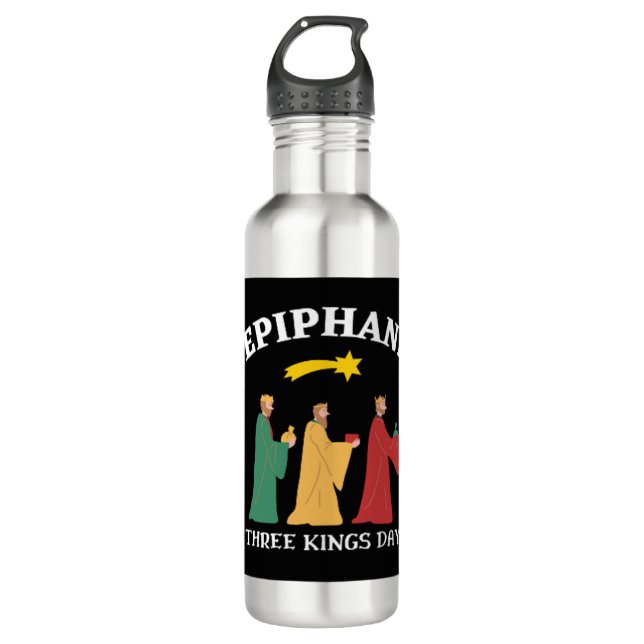 Epiphani Three Kings Day Stainless Steel Water Bottle (Front)