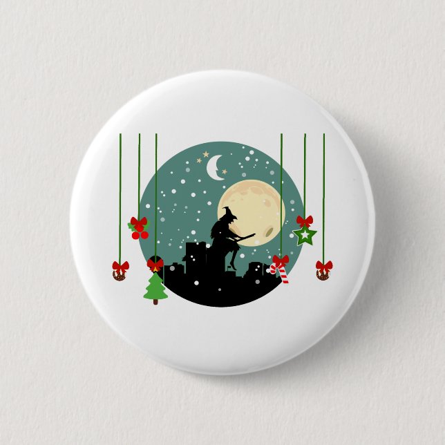 epiphany christmas befana button (Front)