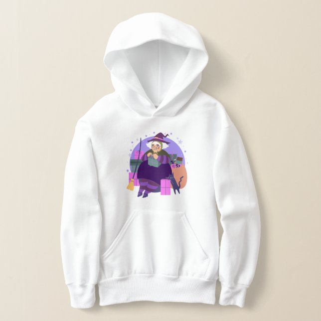 epiphany christmas witch befana black cat hoodie (Laydown)